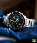 ECB-11210DR-1DR Blue Sliver Stainless Steel Watch.