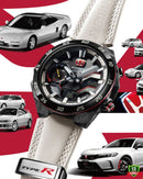 ECB-2100TR-1ADR Black Dial White Leather Band Men’s Watch